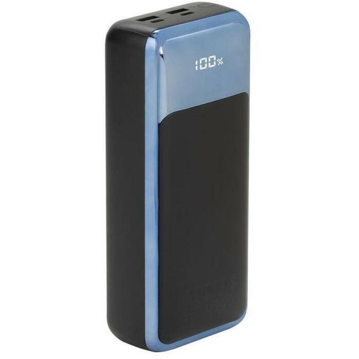 Rivacase Power Bank VA1080, 30000mAh, 65W, LCD, 2xUSB-A, 2xUSB-C, Литий-полимер, черный/синий (VA1080)