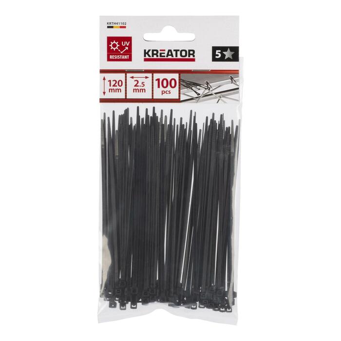 Plastmasas savilcēji, melni, 2,5x120mm, 100