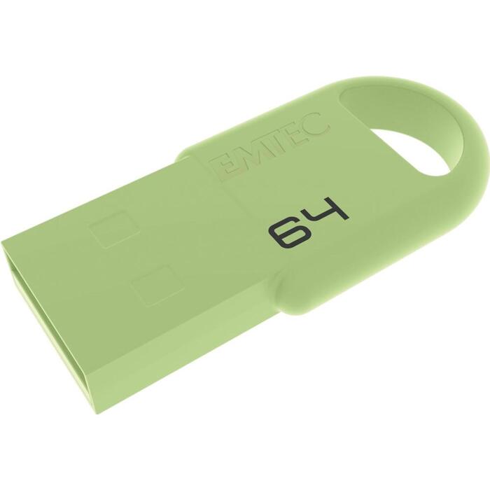 Emtec USB флешка ECMMD64GD252, 64GB, 15Mbps, 5Mbps, зеленая, 35x16x5mm, 100% переработанный пластик (ECMMD64GD252)