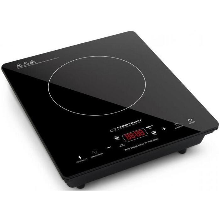 Esperanza Индукционная плита EKH009, 2000 W, 230 V, 50 Hz, 1 зона, температура 80-270 °C, сенсорное управление, таймер (EKH009)