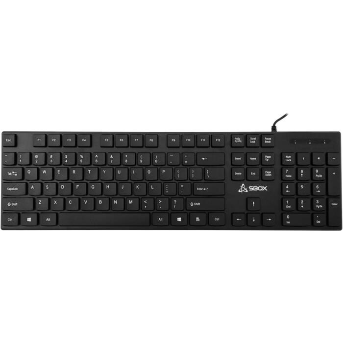 Sbox Klaviatūra K-123US, 104/105 taustiņi, membrānas