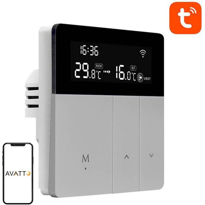 Avatto WT50-WH-3A termostats, iebūvējams sienā, 8