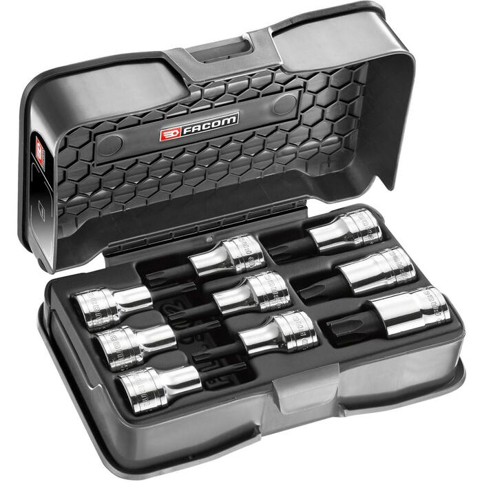 Facom AMEX.3APB, 9 шт. набор TORX бит-головок, 1/2", T20-T60, BP.MBOXS (AMEX.3APB)