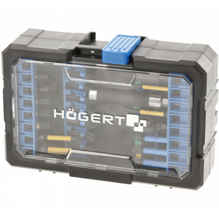 Hogert набор бит для ударного шуруповерта HT1S802, 32 шт., 1/4 дюйма, сталь S2, магнитные наконечники, новый, пластиковая упаковка (HT1S802)