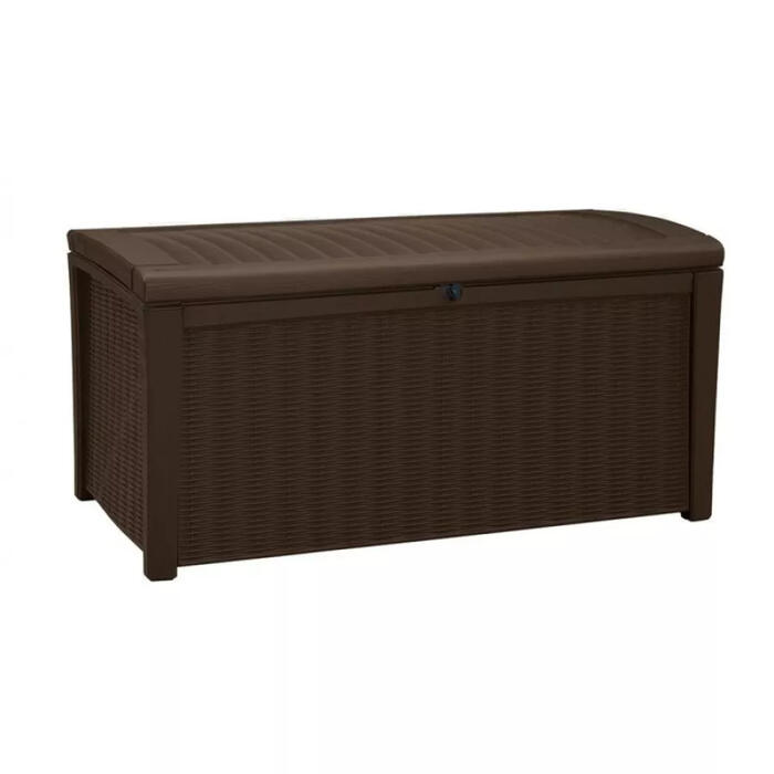 Keter Borneo Storage Box 29197731590, 416L, 129.5x70x62.5cm, коричневый, ротанг, запирается, сиденье на 2 чел. (29197731590)