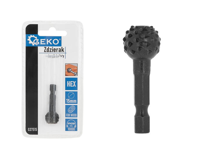 Koka skrāpis bumbas formā 15mm HEX