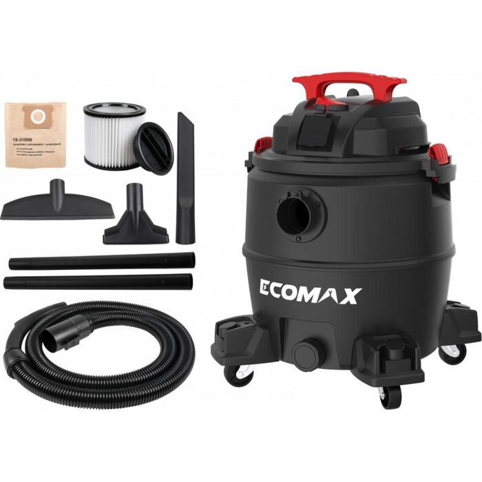 Ecomax putekļu sūcējs EM19427PE-30AA&EMX, 30l, 1200W, 180mbar, 33l/s, 220-240V, DN 32, pūtēja funkcija, drenāžas atvere (EM19427PE-30AA&EMX)