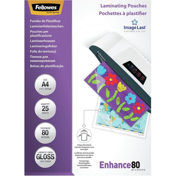LAMINATOR POUCH IMAGELAST/A4 80 25PCS 5396205 FELLOWES (5396205)