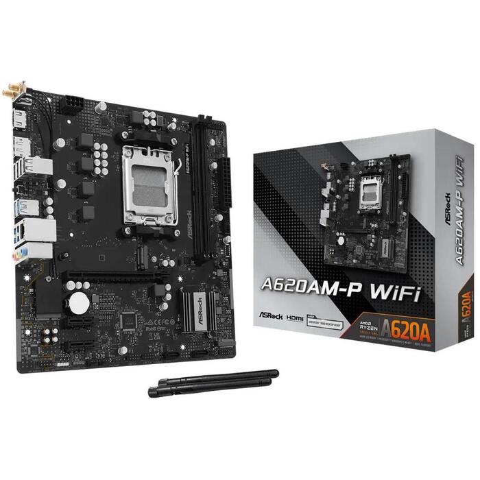 Mainboard|ASROCK|AMD A620A|Socket AM5|micro ATX|RAM DDR5-SDRAM|2xSlots|Wi-Fi Yes|Bluetooth