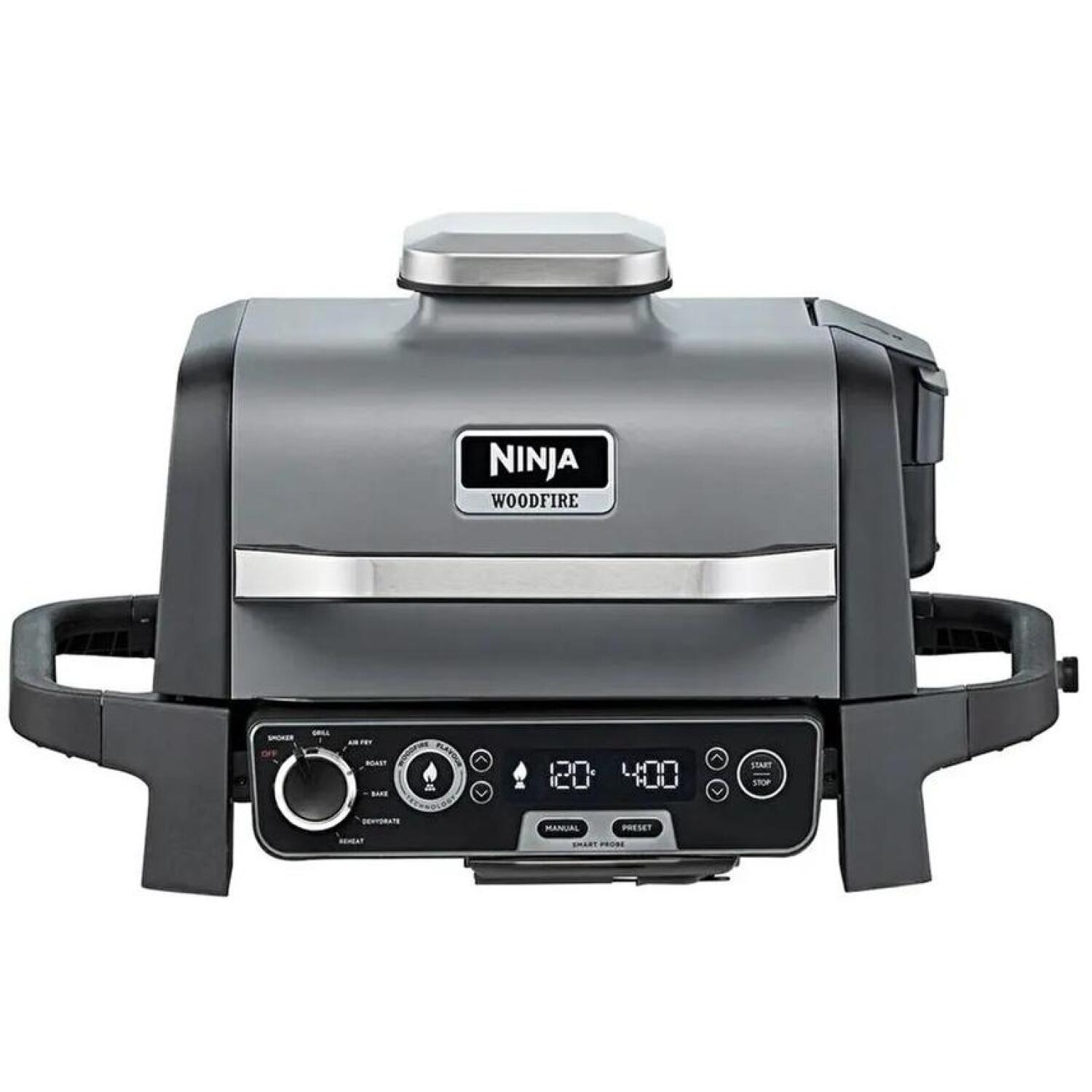 Ninja Elektriskais grils OG701EU 29187399, 2400 W, 28 cm, 37 cm, pelēks, ar vāku, nepiedegošs pārklājums (29187399)