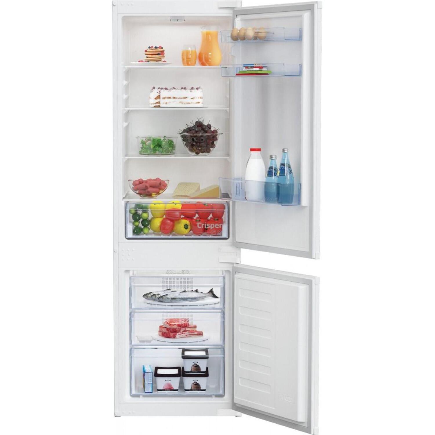 Beko Ledusskapis ar saldētavu BCHA275K41SN, 193L, 69L, 38dB, E, Iebūvējamais, No Frost, 3 saldētavas nodalījumi (BCHA275K41SN)
