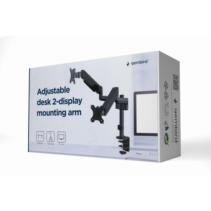 Gembird LCD monitors stiprinājuma roka MA-DA2P-01