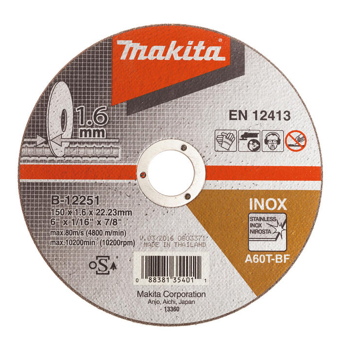 Griezripa 150 X 1,6mm Inox/tērauds