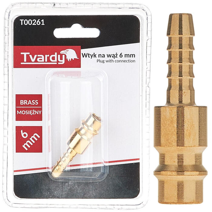 GEKO Misiņa vīriešu kontaktdakša 6mm, Tvardy