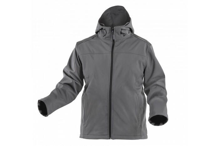 Mūsdienīga softshell jaka ar kapuci, grafīta