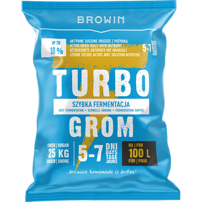 Browin дистилляционные дрожжи, 403300, 340 г, 100 Л, 5-7 дней (403300)