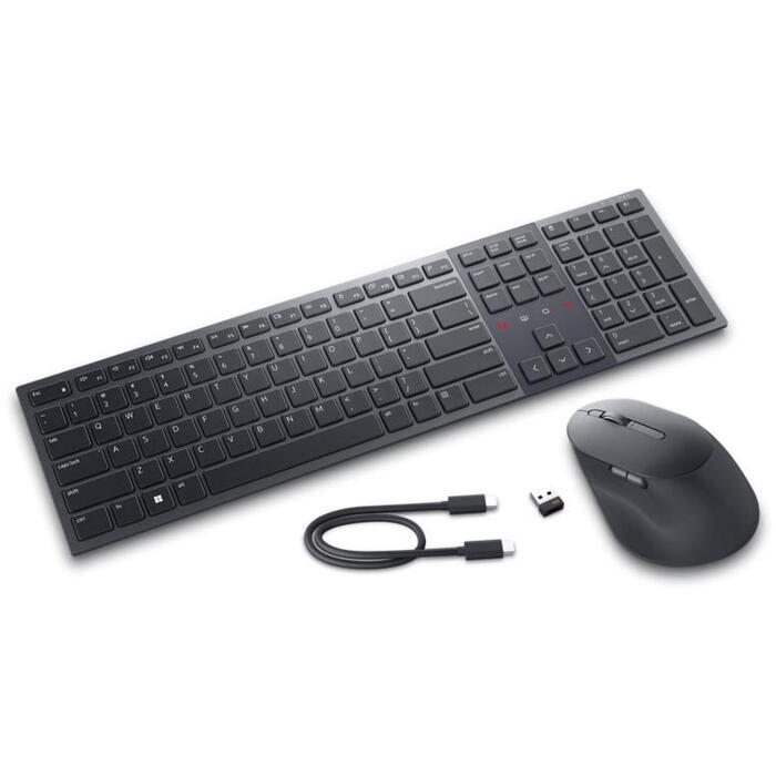 Dell Premier sadarbības klaviatūra un pele KM900 580-BBCZ, Bluetooth 5.1, 200-8000 dpi, USB-A, akumulators, QWERTY, peles pogas 3 (580-BBCZ)