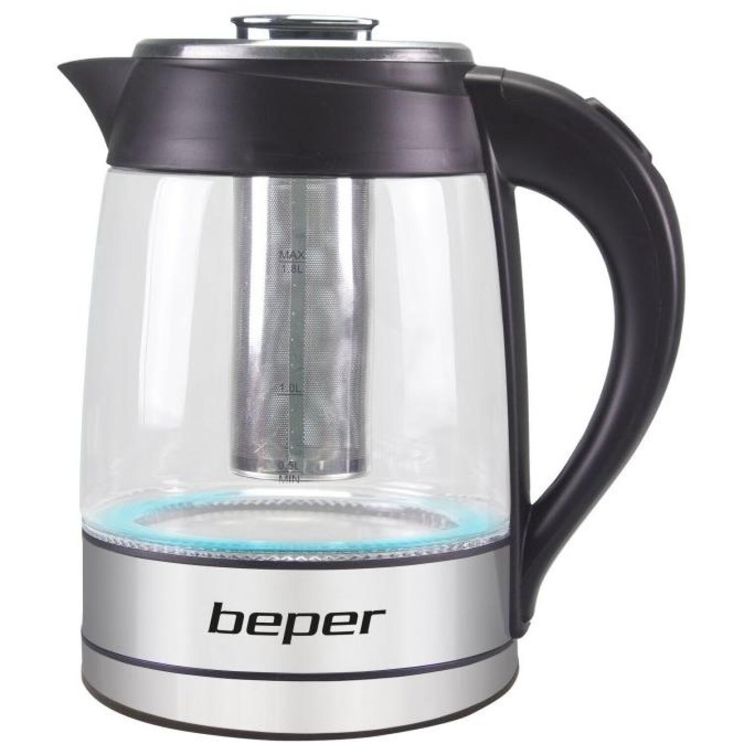 Beper Электрический чайник BB.103 CZR-05-ORE, 1,8L, 2200W, скрытый нагревательный элемент, индикатор уровня воды (CZR-05-ORE)
