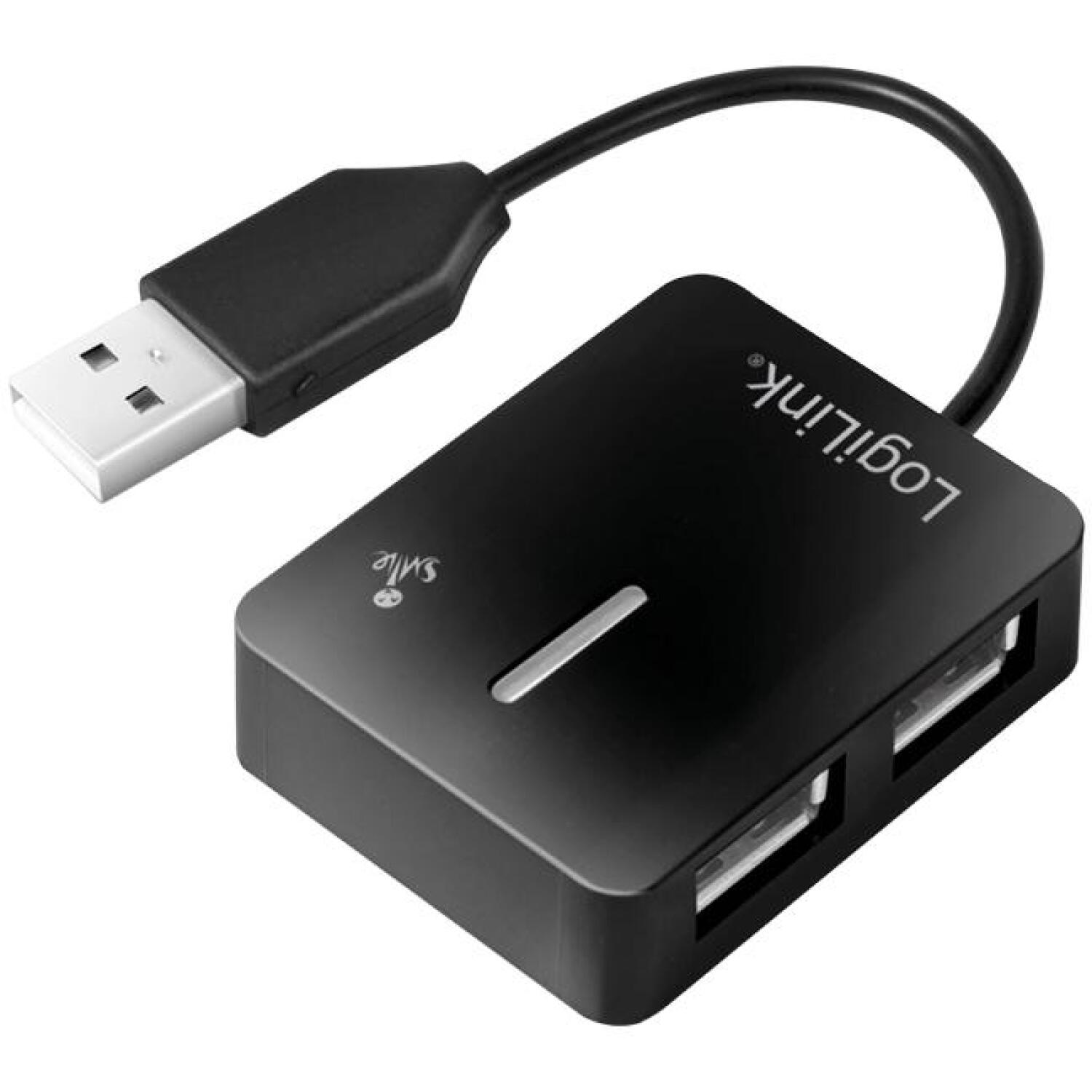 LogiLink USB 2.0 4-портовый хаб UA0139, 4xUSB 2.0, 480 Мбит/с, черный, Plug&Play (UA0139)