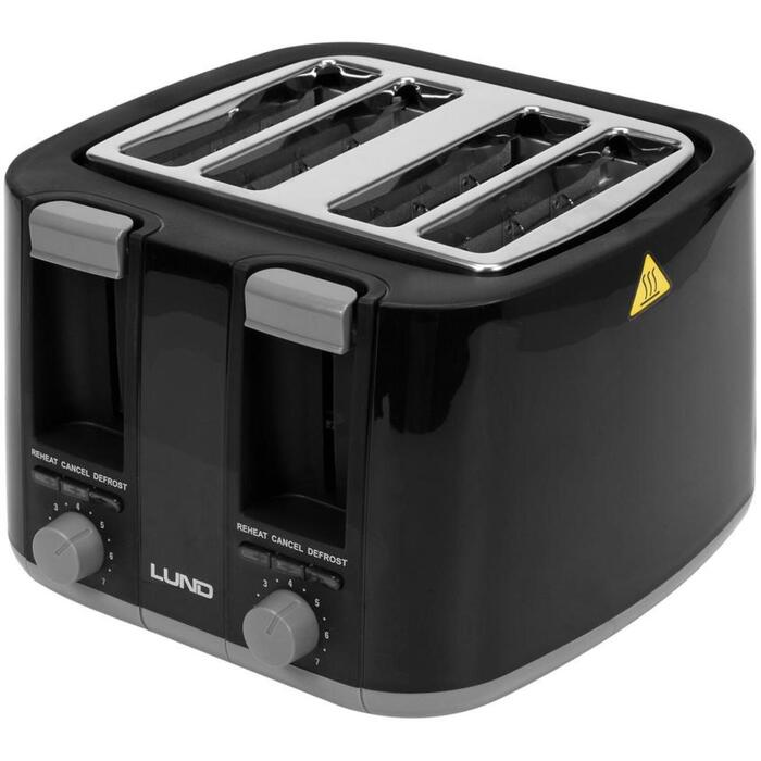 Lund Tosteris 67501, 1300-1500W, 220-240V, 50/60Hz, 4 šķēles, 7 līmeņi, atkausēšana, uzsildīšana, apturēšana, centrēšana (67501)
