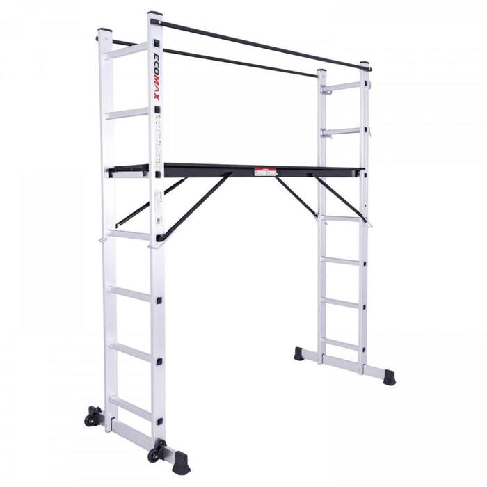 Ecomax Trepes/darba platforma EML0301&EMX, 2x7, 150kg, 1,98m, 1,70m, 3,06m, 2 drošības margas, alumīnija, EN131 (EML0301&EMX)
