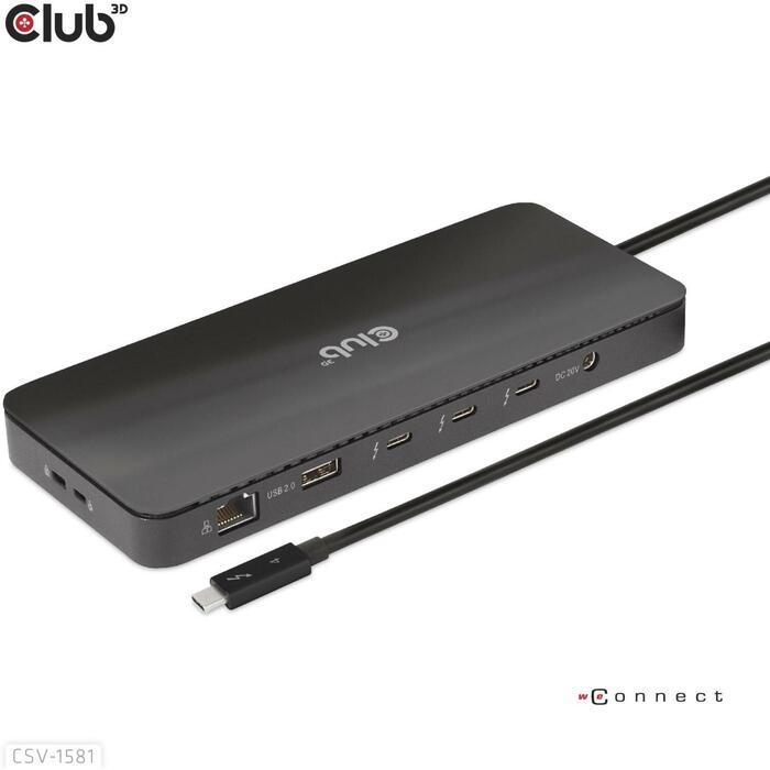Club3D dokstacija CSV-1581, Thunderbolt 4, 3x
