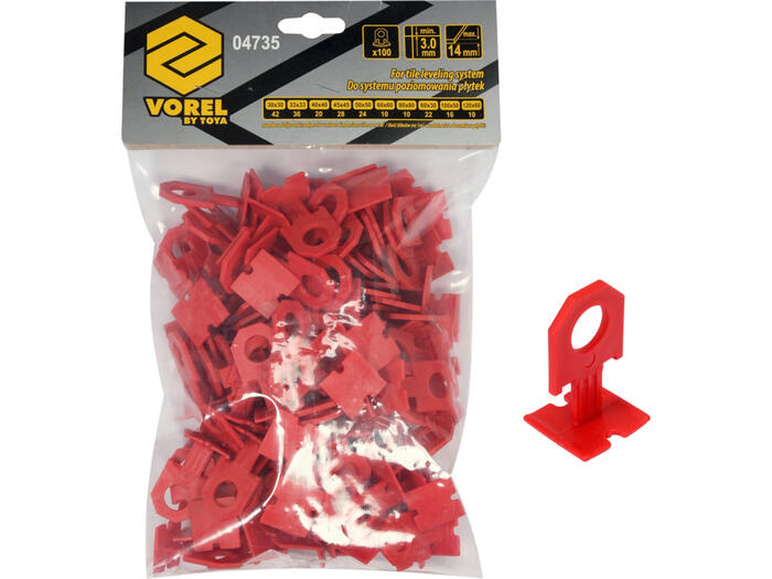 Flīžu līmeņu klipi 3mm, VOREL, 04735