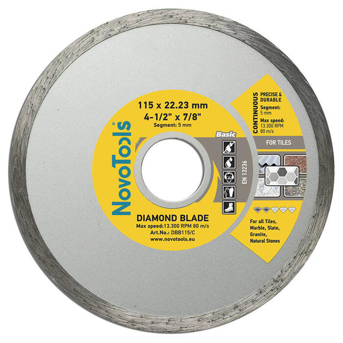 Dimanta griezējdisks 115x22.2mm NOVOABRASIVE (DBB115/C)