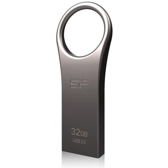 Silicon Power USB флеш-накопитель Jewel J80 SP032GBUF3J80V1T, 32 ГБ, USB 3.0, 80 Мб/с чтение, 25 Мб/с запись, титан (SP032GBUF3J80V1T)