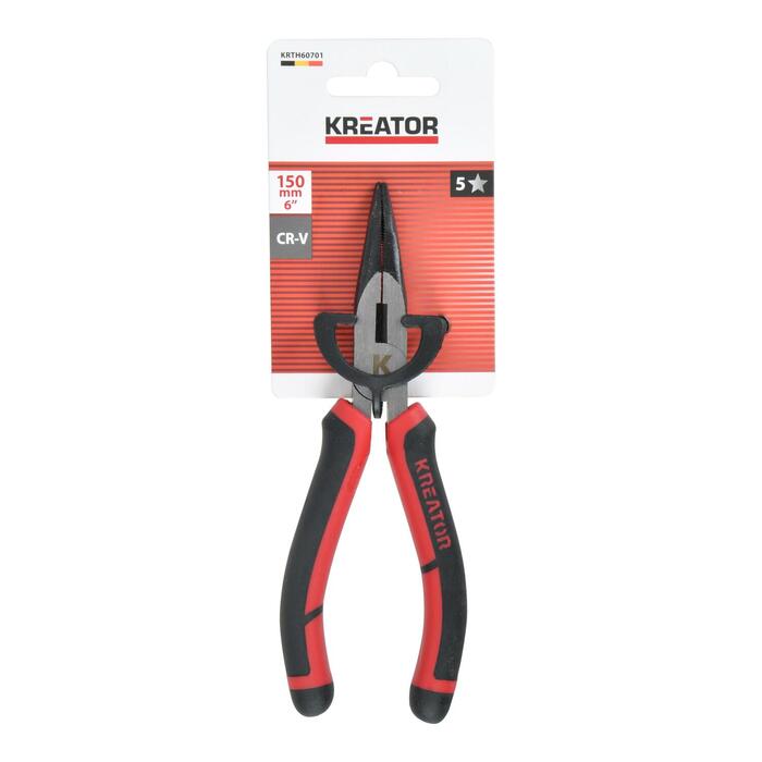 Kreator Изогнутые Плоскогубцы KRTH60701, 165mm, 50mm, 36mm, хром-ванадий, мягкая рукоятка (KRTH60701)