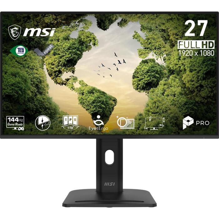 MSI PRO MP275PGN E14 ЖК-монитор, 27", 1920x1080, Full HD, IPS, 144 Гц, 1 мс, 178°, HDR, 2x HDMI, 2x DP, VGA, VESA (PRO MP275PGN E14)