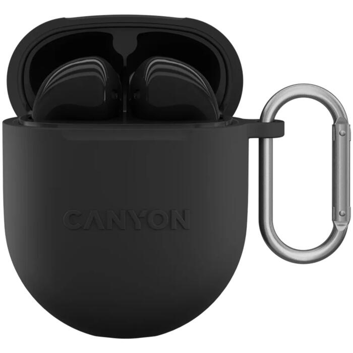 Беспроводные TWS наушники с Bluetooth соединением TWS-6 Черные CNS-TWS6B CANYON (CNS-TWS6B)