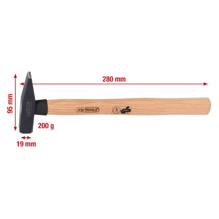 KSTOOLS Молоток слесарный 142.1320, 200g, 0.31kg (142.1320)