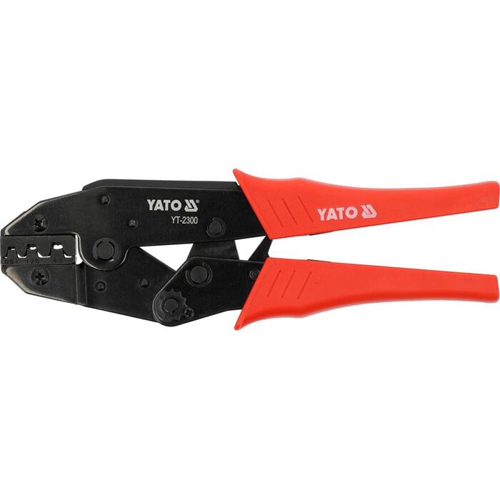 Yato Knaibles YT-2300, 220mm, 0.5-6mm2, 20-10 AWG, oglekļa tērauds, melnināta virsma, PP rokturi, sprūdrata mehānisms (YT-2300)
