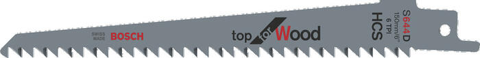 2 zobenzāģa asmeņi S 644 D, Zobenzāģiem ZOBENZĀĢA ASMENS S 644 D TOP FOR WOOD, 2608650614, BOSCH (2608650614)