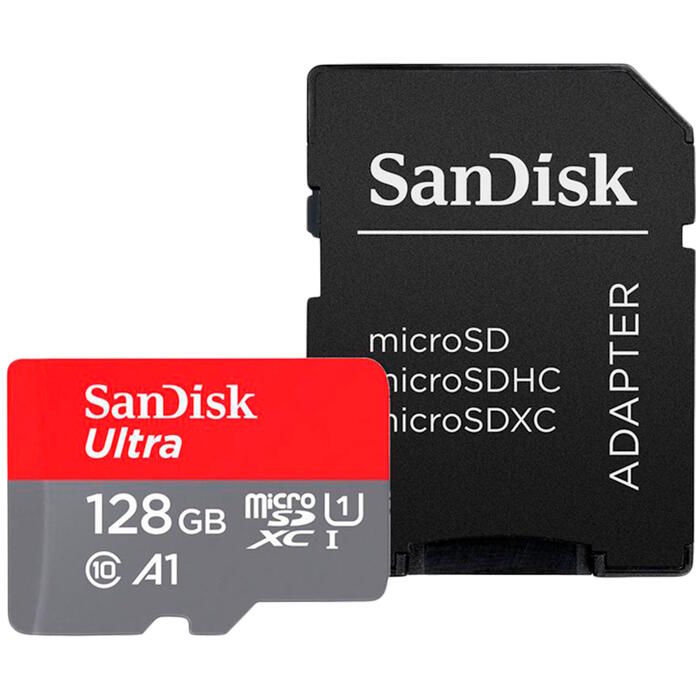 MicroSDXC atmiņas karte 128GB ar SD