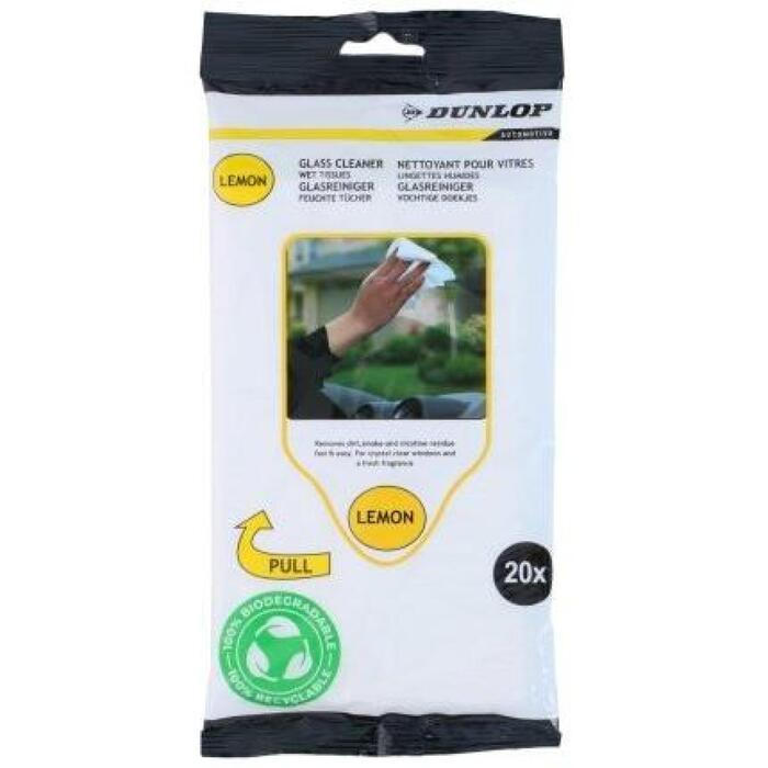 DUNLOP Salvetes mitrās stikla tīrīšanai 20gb