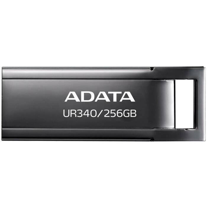 Adata USB флеш-накопитель AROY-UR340-256GBK 256 ГБ, USB 3.2 Gen 1, скорость чтения 100 МБ/с, черный, без крышки, водонепроницаемый (AROY-UR340-256GBK)