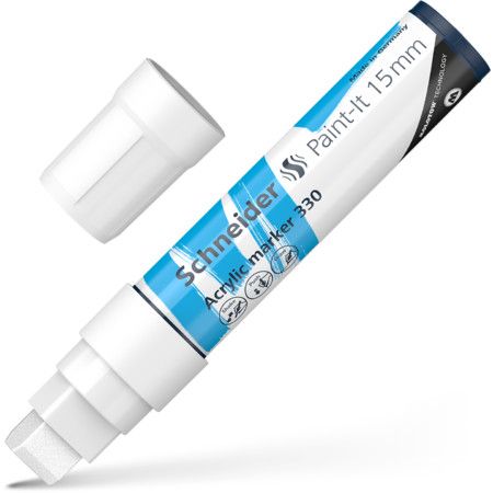 Akrila marķieris SCHNEIDER Paint-it 330, 15mm, balts (200-14330)