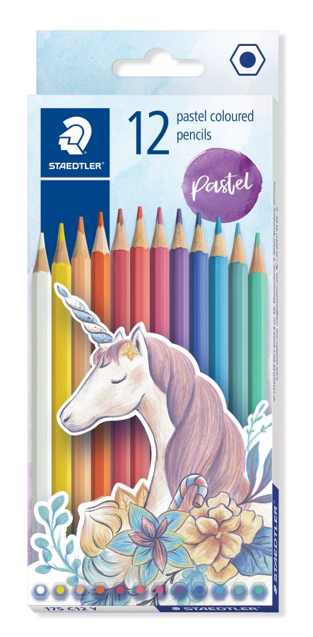 Staedtler Sešstūrainie krāsainie zīmuļi, 12 krāsas
