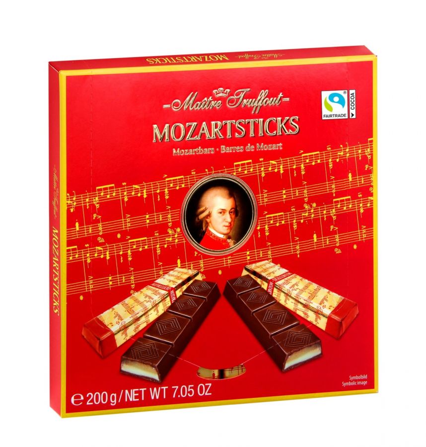 Šokolāde MAITRE TRUFFOUT Mozartbars Marzipan