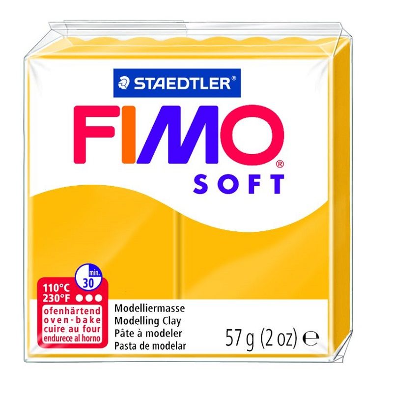 Cietējoša modelēšanas masa FIMO SOFT, 57 g, saulespuķu dzeltenā krāsa (sunflower yellow) (550-00635)