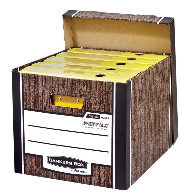 Arhīva kārba Fellowes Woodgrain ar vāku
