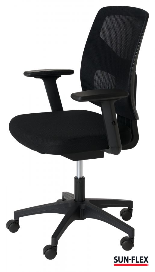Krēsls SUN-FLEX OFFICECHAIR MESH, melns (350-01833)