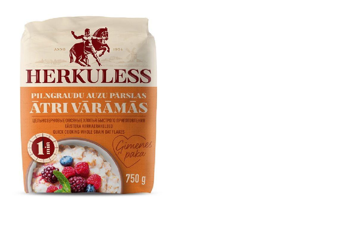 Auzu pārslas HERKULESS, ātri vārāmās, 750g