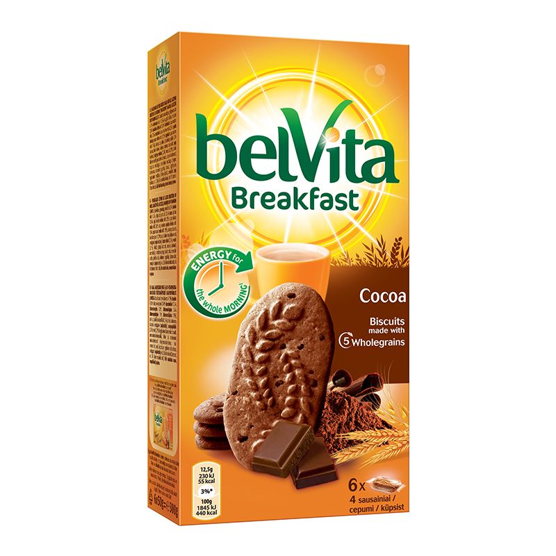 Cepumi BELVITA, ar šokolādes gabaliņiem, 300 g (450-01897)