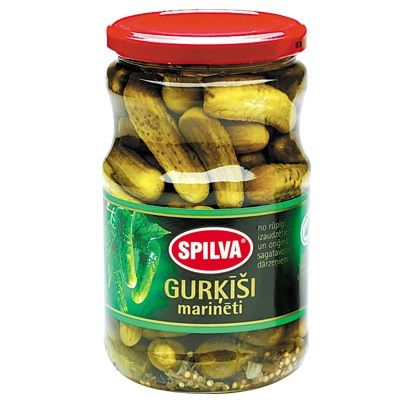 Gurķīši marinēti SPILVA 3-6cm, 670g/370g (450-19867)