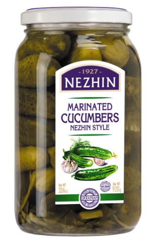 Gurķi marinēti NEZHIN, (7-9 cm), 920g (450-07581)