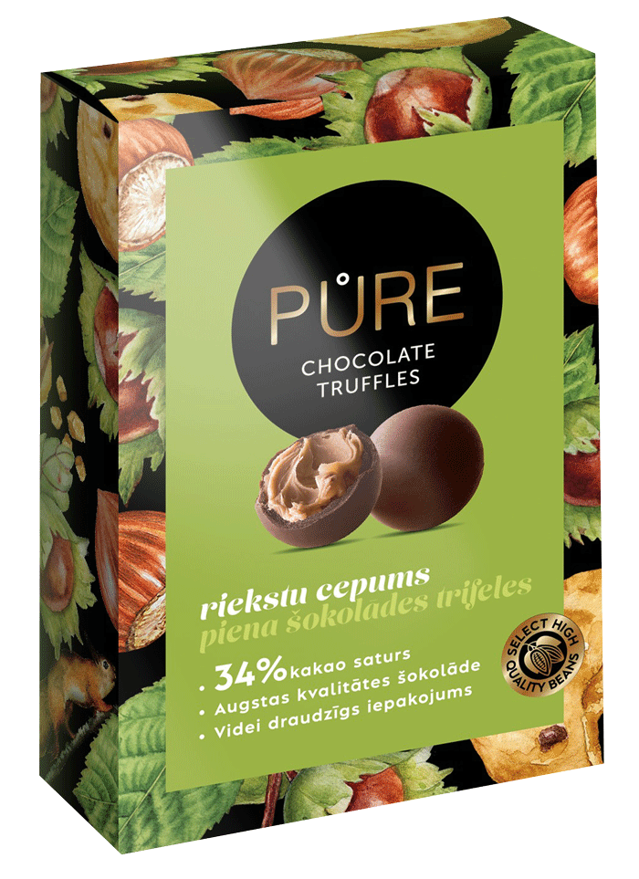 Pure Chocolate Piena šokolādes trifeles ar