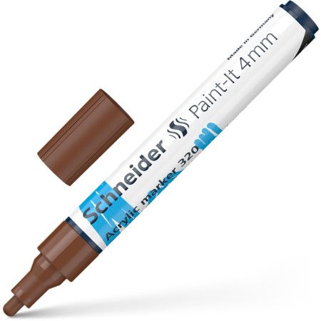 Akrila marķieris SCHNEIDER Paint-it 320, 4mm, brūns (200-14313)